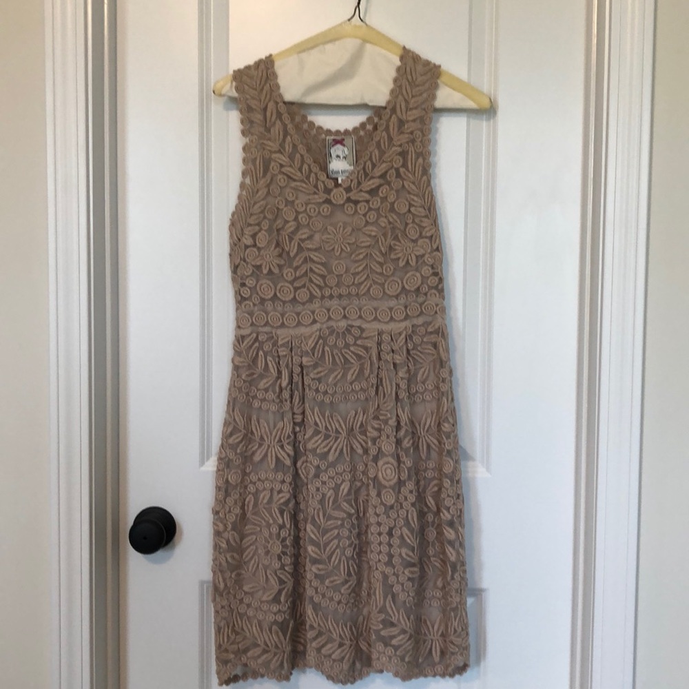 Yoana Baraschi blush Lace dress Sz 0 EUC